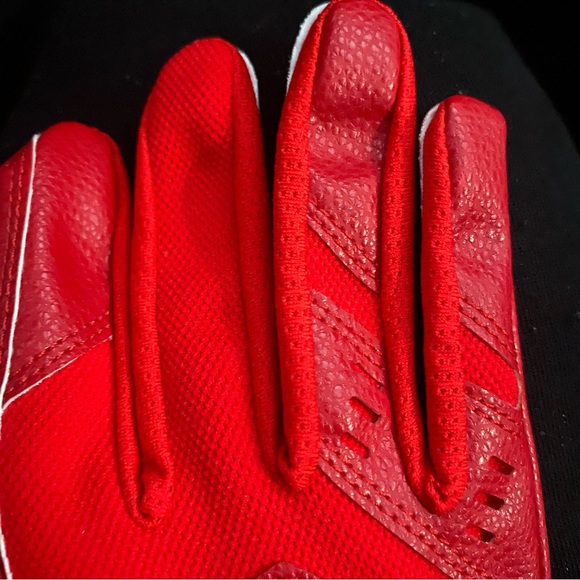 Nike Trout Force Edge Batting Gloves 2.0 Youth Large Red/Metallic Chrome - Picture 3 of 15